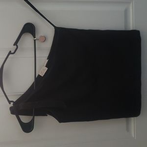 3/$10 Black one shoulder tank with tie strap sz S